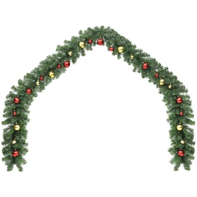 Image of vidaXL Christmas Garland Decorated with Baubles 20 m