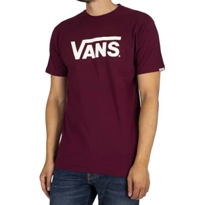 Image of Vans Men&#039;s Classic Drop V T Shirt, Burgundy marshmallow, S