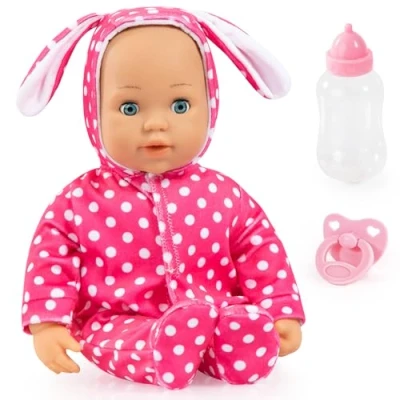 Image of Bayer Design 93822AB Baby doll Anna, soft body, sleeping eyes, speaks, bottle, pacifier, 38 cm (15 inch)