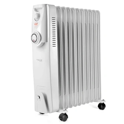 Image of Oil Filled Radiator Free Standing Heaters for Home Low Energy Electric Heater with Thermostat Portable 11 Fin 2500W Timer by Nuovva