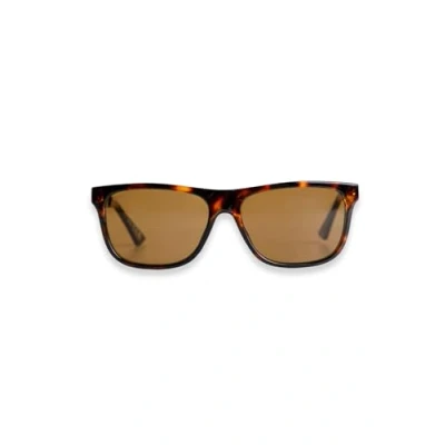 Image of Weird Fish Charlton Rectangluar Sunglasses Antique Tan Size ONE