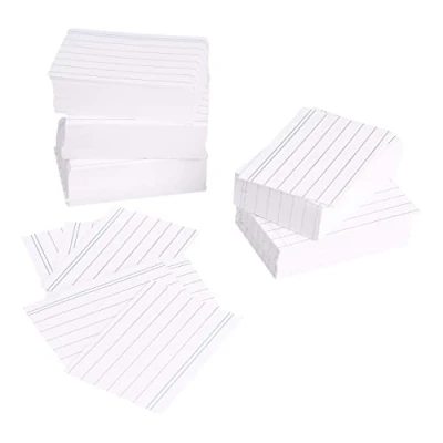 Image of Amazon Basics A8 (7.4cm x 5.2cm) Ruled Index Cards White (Pack of 1000)