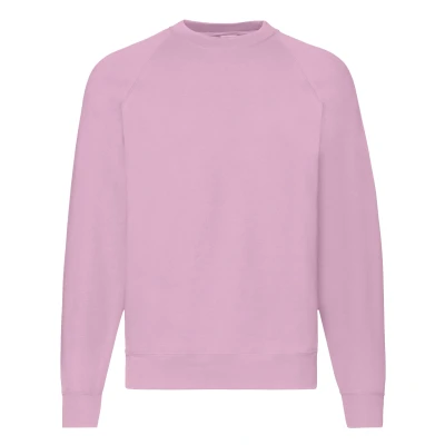 Image of Fruit of the Loom Mens Raglan Sleeve Belcoro Sweatshirt (Light Pink) Size Small