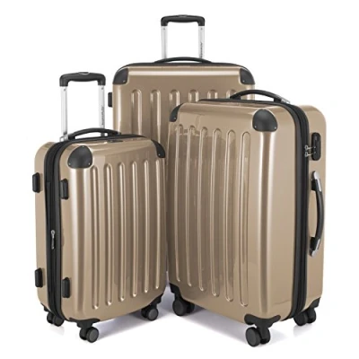 Image of HAUPTSTADTKOFFER Alex Set of 3 Hard side Luggages Trolley Suitces Expandable, (S, M &amp; L), champagne