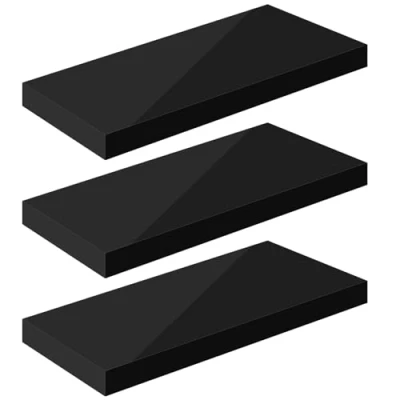 Image of eSituro Floating Shelf, Wall Black High Gloss Mounted Storage Shelf for Bedroom/Living Room/Kitchen/Bathroom/Hallway, W50xD22.9xT3.8 cm