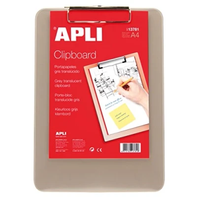 Image of APLI 13781 Transparent Plastic Block Holder Grey 210 x 297 mm