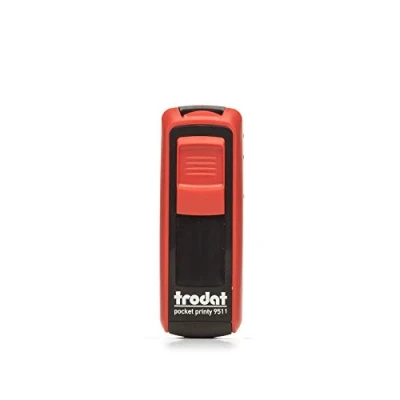 Image of Trodat Pocket Printy 9511 Personalised Custom Doctor/Nurse Medical Stamps Black Ink Red/Black Stamp