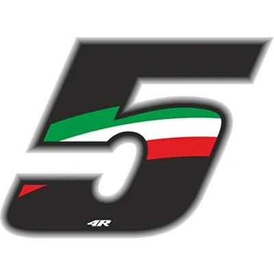 Image of Racing Number Flag 5, Medium, 10 x 7.5 cm