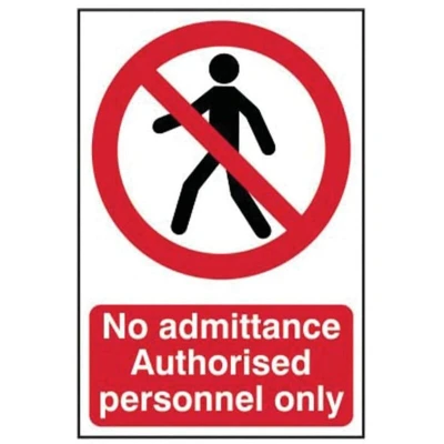 Image of Sitesafe NO Admittance Authorised Personnel Only Rigid PVC Sign 148 x 210mm