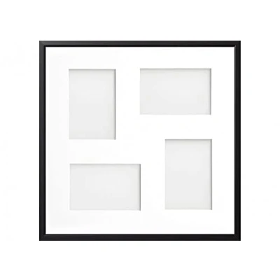 Image of Frame Company Drayton Multi Aperture Photo Frame, Black, 40x40cm for 6x4 inch (x4 mix)
