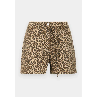 Image of ONLY Women&#039;s Onlnaomi String AOP Shorts OTW, Toasted Coconut, S