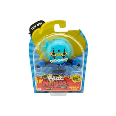 Image of Fart Ninja General Poot Series 8 Collectible Figures 10 Hilariously Realistic Sounds Ages 5+ Gifts &amp; Toys to Collect, Blue