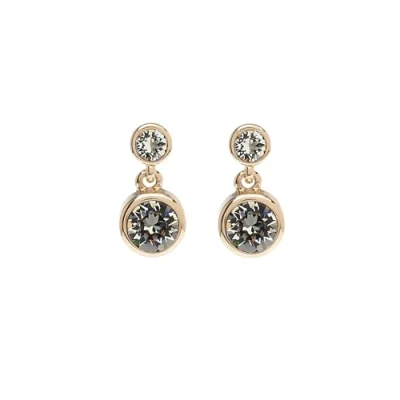 Image of Karen Millen Crystal Dot Drop Earrings For Women (Gold/Black Crystal)