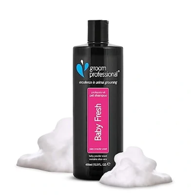 Image of GROOM PROFESSIONAL Baby Fresh Dog Shampoo For Sensitive Skin Powder Itchy &amp; Dry Gentle Scented Puppy Smelly Pups, 450ml
