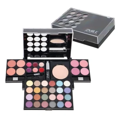 Image of ZMILE Cosmetics All You Need To Go Beauty Box Vegan with Mirror Small Make Up Set for On the Go, Traveling and as a Gift