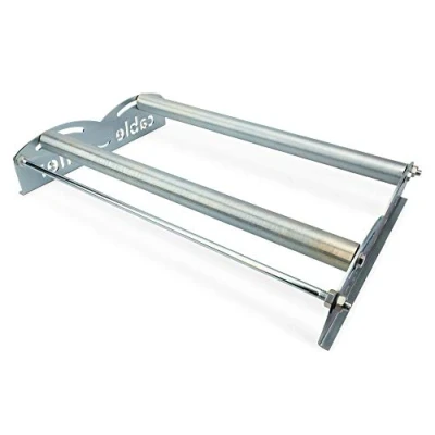 Image of DIGITUS cable drum unwinder for network installation cables 150 kg load capacity 540 mm max. reel width adjustable support rollers 600x400x100 silver