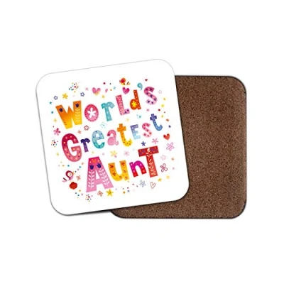 Image of 1 x Worlds Greatest Aunt Coaster Aunty Auntie Cute Pretty #29294