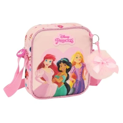 Image of PRINCESAS DISNEY SUMMER ADVENTURES Small Messenger Bag, Children&#039;s Shoulder Ideal for Children from 5 to 14 Years, Comfortable and Versatile, Quality Resistance, 16 x 4 18 cm, Light Pink,