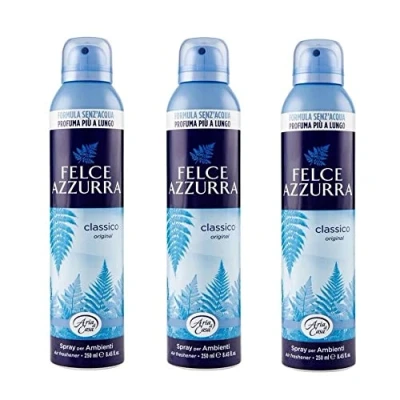 Image of 6x Felce Azzurra (Paglieri) Classic Talc Scent Air Freshener 250ml