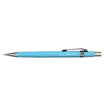 Image of Pentel P200 Series Pastel Range Technical Mechanical Pencils 0.5mm Blue Body Pack of 12