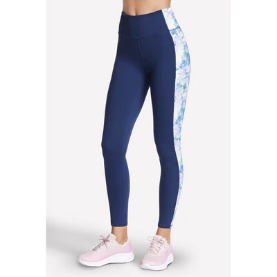 Image of Skechers GoWalk Seascape Floral Legging Purple/Turquoise Size Large Female