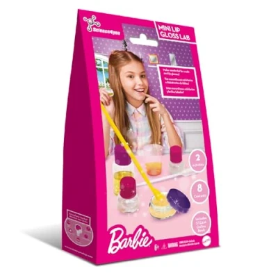 Image of Science4you Mini Lip Gloss Making Kit Barbie for Girls Make Your Own Glosses &amp; Scrub 8 Beauty Contents Kids Included, Original Gift Age 6 7 9+