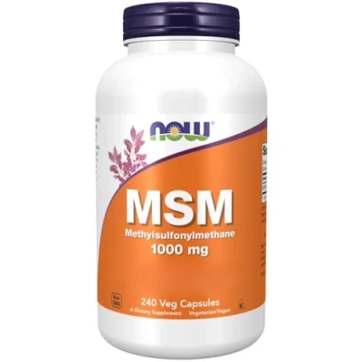 Image of Now Foods, MSM, 1.000mg, 240 Vegan Capsules, Lab Tested, Sulphur, Gluten Free, SOYA Vegetarian