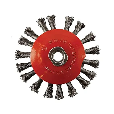 Image of Abracs ABWBB100M14T Twist Knot Bevel Brush 100mm Diameter x M14 0.5 Wire Gauge Maximum RPM of 12,500
