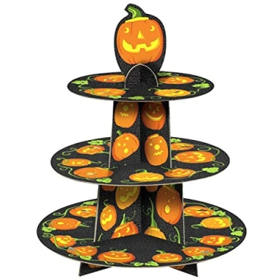 Image of Unique Party Halloween Pumpkin Tiered Cupcake Tree Cake Stand