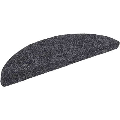 Image of vidaXL Self adhesive Stair Mats 10 pcs Dark Grey 56x17x3 cm Needle Punch