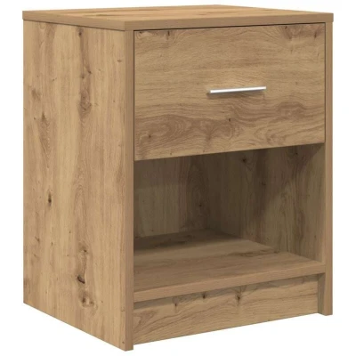 Image of vidaXL bedside cabinet/nightstand artisan oak, with drawer, engineered wood, 40x34x50 cm storage &amp; convenience