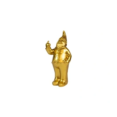 Image of Fisura Original Money box. Big box with shape. Funny for gift. (Gnome, gold)