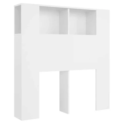 Image of vidaXL Headboard Cabinet Indoor Bookcase Home Bedroom Bed Backboard Furniture Accessory White 100x18.5x104.5 cm