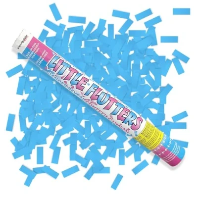 Image of 50cm Gender Reveal Confetti Cannons Perfect for Parties Baby Showers Boy or Girl Related Celebrations (Blue)