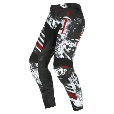 Image of O&#039;Neal Motocross Pants Enduro Motorcycle Durable Denier Fabrics, with Great Freedom of Movement, Athletic Fit Mayhem Scarz V.22 Adult Black White Red Size 38/54