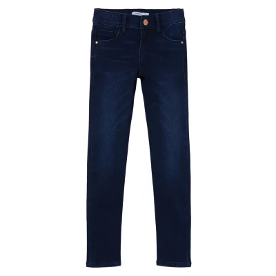 Image of Name it Nkfpolly Dnmtax PANT Jeans Skinny Fit for kids, Size: 1.5 2y, Dark blue denim
