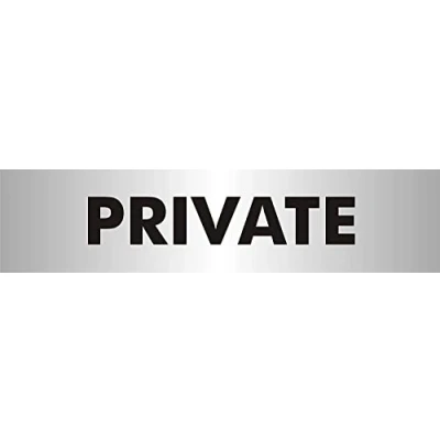 Image of Seco Private Sign, 190mm x 45mm 2mm Brushed Aluminium Effect Acrylic