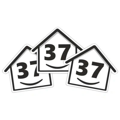 Image of 3 x Bin Numbers for Wheelie Bins, House Design 0 99 Stickers, 16 cm Stickers Self Adhesive Numbers, Weatherproof Vinyl Number (37)