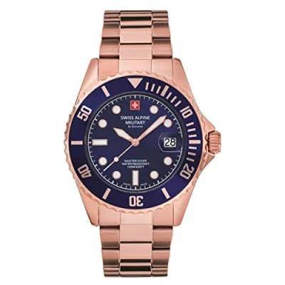 Image of Swiss Alpine Military Men&#039;s Watch, Master Dive, Analogue, Quartz, 7053.1 Stainless Steel, Pink/Blue/Blue 1165sam