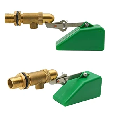 Image of 1/2 Inch Brass Float Valve with Plastic Float, Water Adjustable Arm Automatic Fill Ball for Tank Fountains Livestock Waterer，Pack of 2