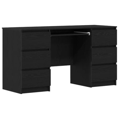 Image of vidaXL Desk 2 pieces black oak 140 x 50 76 cm wood material