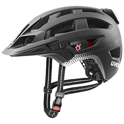 Image of uvex Finale Light 2.0 Secure City Bike Helmet for Men &amp; Women incl. LED Washable Interior Black Silver Matt 52 57 cm