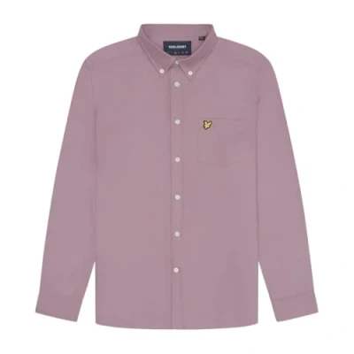 Image of Lyle &amp; Scott Mens Plain Oxford Shirt in Pink Cotton Size Large
