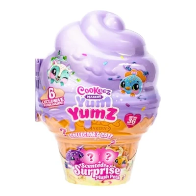 Image of Cookeez Makery Yum Yumz Collector&#039;s Case, A Giant Ice Cream Case That Can Store 36 Yumz! Includes 6 Exclusive Plush Plus Fun Sticker Sheet to Decorate with, Play, Display and Away