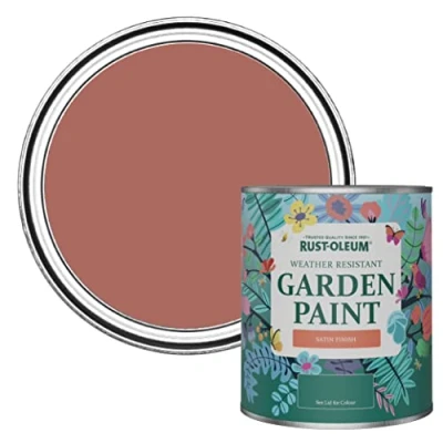 Image of Rust Oleum Red Mould Resistant Garden Paint In Satin Finish Salmon 750ml
