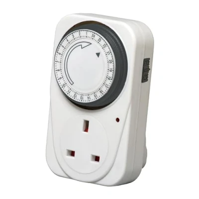 Image of Defender 24 Hour Segment Timer Switch Energy Saver Plug Standard Size in Socket Set 240v 3 Pin With Programmable Time Controller