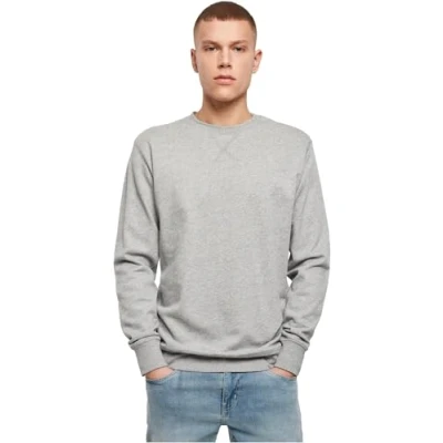 Image of Build Your Brand Men&#039;s By010 light Crew Sweatshirt Sweater, Heather Grey, S