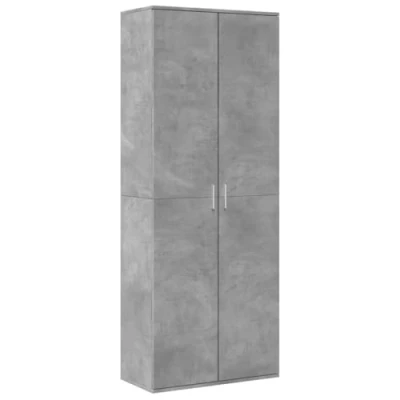 Image of vidaXL Highboard Concrete Grey, Engineered Wood, 70x35x180 cm, Modern Style Storage Cabinet with Ample Space, Easy to Clean Surface for Living Room/Bedroom