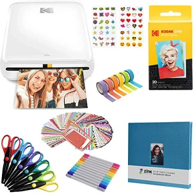 Image of KODAK Step Wireless Mobile Instant Photo Printer (White) Scrapbook Bundle