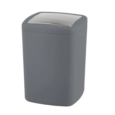 Image of WENKO Bathroom Bin with Lid 8.5 L Barcelona Anthracite Shatterproof Plastic 20.5 x 28.5 cm